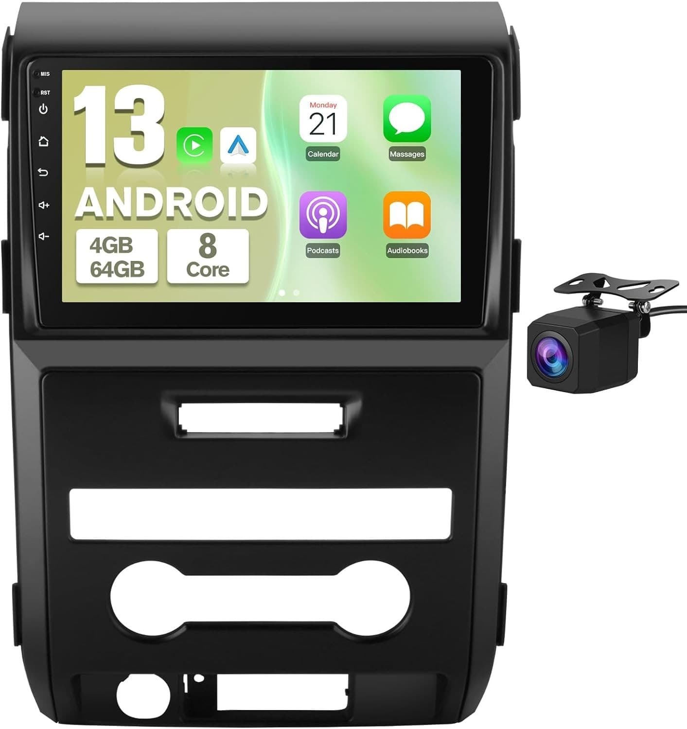 Android Radio 9in Touchscreen for Ford F150 2009-2012 Manual AC CarPlay