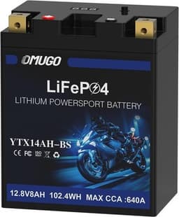 YTX14AH-BS Batteries YTX14AH BS Lithium Motorcycle Battery 12V 8Ah 640CCA LiFePO gallery image 8
