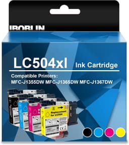 LC504XL High Yield Ink Cartridges 4-Pack for Brother MFC-J1355DW 1365DW gallery image 1