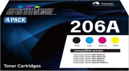 206A Toner Cartridges 4 Pack with Chip M283fdw M283cdw Toner Compatible with HP gallery image 1