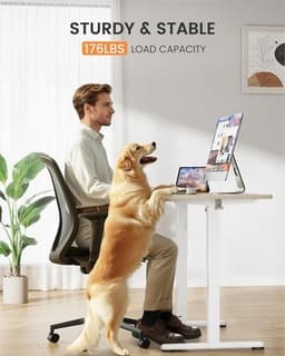 Modern Home Office Desks Natural Low Height Adjustable Desk Lifts 18.9 28.4 Inch gallery image 2