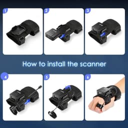 Barcode Scanners Wearable Glove Barcode Scanner: 1D 2D Wireless Ring Finger Blue gallery image 8