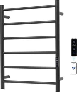 SHARNDY 6-Bar Electric Towel Warmer Rack WiFi Alexa Google TUYA Black gallery image 1