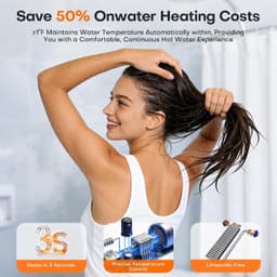 14.4kW Electric Tankless Water Heater 240V 3.5 GPM WiFi ETL Gray gallery image 8