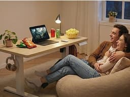 Modern Home Office Desks Natural Low Height Adjustable Desk Lifts 18.9 28.4 Inch gallery image 4