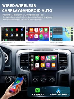 Android 13 Car Stereo 10.1″ QLED Screen WiFi6 BT5.4 GPS CarPlay RAM 1500 13-18 gallery image 5