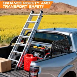 Universal Truck Bed Roll Bar Adjustable Black Chase Rack Fits Full Size Trucks gallery image 6