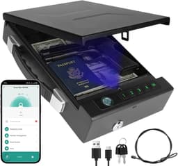 Fingerprint Lock Safe 4 Ways Unlock Biometric Portable Steel Security Box gallery image 1