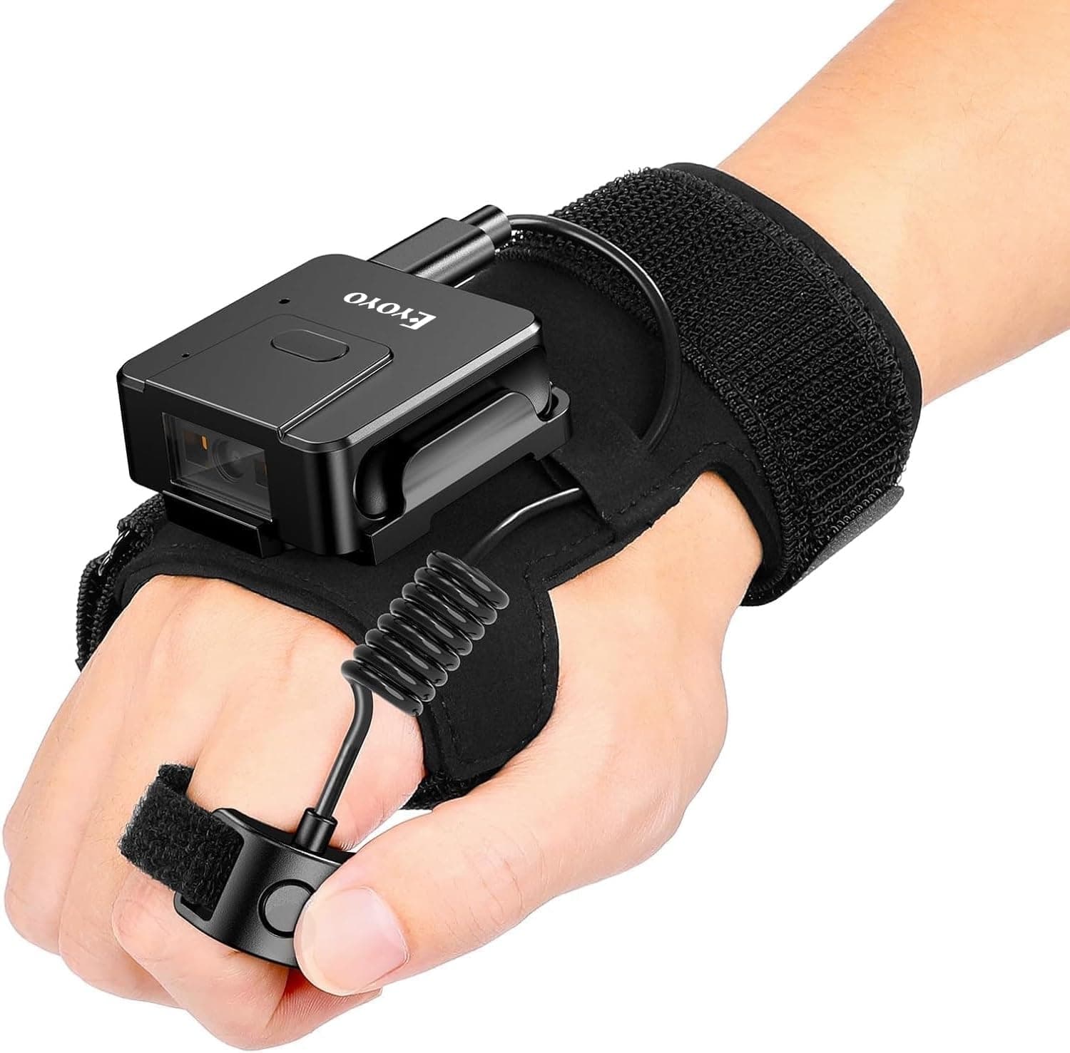 Barcode Scanners Wearable Glove Barcode Scanner: 1D 2D Wireless Ring Finger Blue