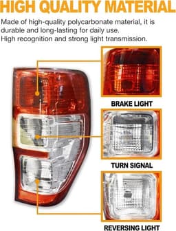 2012-2018 Ford Ranger Taillight Rear Left or Right Assembly Halogen Dustproof gallery image 6
