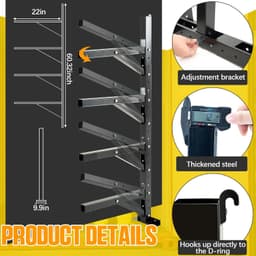 2 Pack 4-Layer Shipping Container Shelving Adjustable Heavy-Duty Steel Brackets gallery image 5