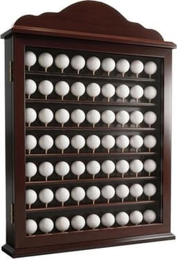 Display Cases Cherry 63 Golf Ball Display Case Executive Golf Ball Cabinet Wall gallery image 1