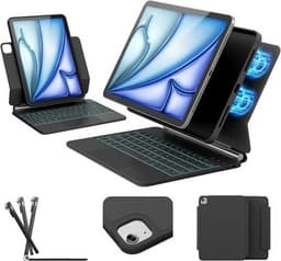 Classic Cases, Covers, Keyboard Folios Black 2025 for iPad Air 11 inch Case Keyb gallery image 1