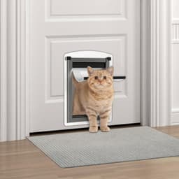 Stainless Steel Cat Door for Interior/Exterior Doors Double Flap Lock Panels Sml gallery image 4