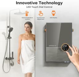 14.4kW Electric Tankless Water Heater 240V 3.5 GPM WiFi ETL Gray gallery image 4