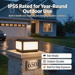 Modern Landscape & Walkway Lights Black Hardwired Outdoor Pillar Lights Acrylic gallery image 1
