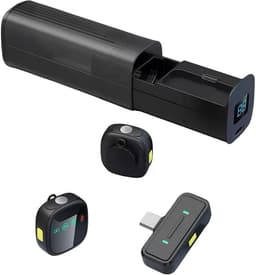 Mini Wireless Lavalier Microphone USB-C Clip-On Mic Noise Reduction 2-Pack gallery image 1