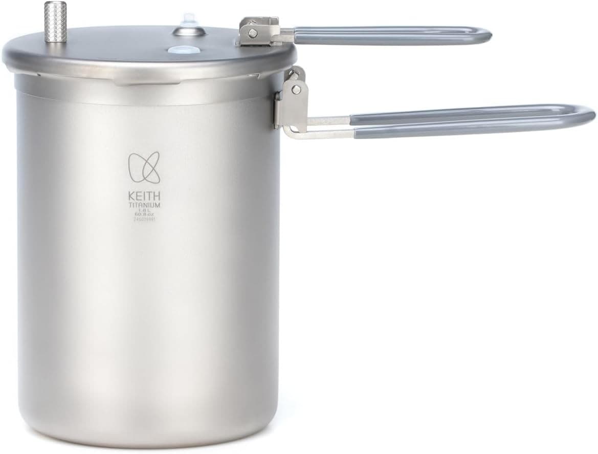 Ti6302 Camping Cookware Silver Titanium Ti6302 Micro Pressure Cooker – Ultraligh