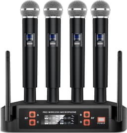 MC01 Microphones & Wireless Systems Black 4 Channel Wireless Microphone System gallery image 1