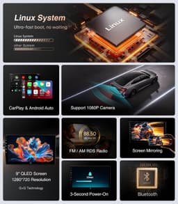 Android 13 Car Stereo Wireless CarPlay Android Auto 05-11 Toyota Tacoma GPS Kit gallery image 2