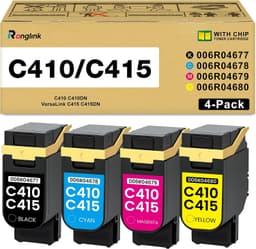 C410 C415 Toner Set for Xerox VersaLink C410DN C415DN 4 Pack with Chips gallery image 1