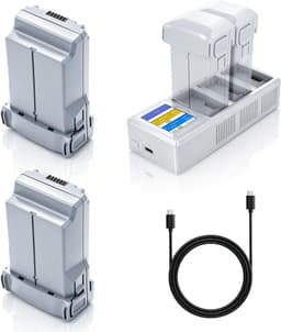styvra 5000mAh Drone Batteries 2-Pack Charger for DJI Mini 3 4 5 Pro gallery image 1
