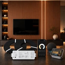 DEIGCYU Smart Slat Wall LED Light Strip Kit 2x10ft 15mm Groove gallery image 1