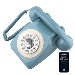 SIXDEFLY Retro Corded Landline Telephone with Bluetooth Light Blue gallery image 1