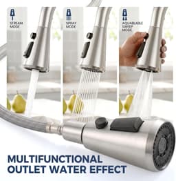 Faucets Brushed Nickel Kitchen Faucet Pull Down Sprayer Stainless Steel Single gallery image 7