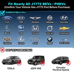 Charging Stations Tesla to J1772 Adapter 60A 250V NACS to J1772 Adapter J1772 El gallery image 2