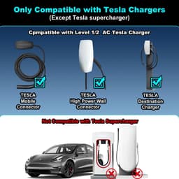 Charging Stations Tesla to J1772 Adapter 60A 250V NACS to J1772 Adapter J1772 El gallery image 3