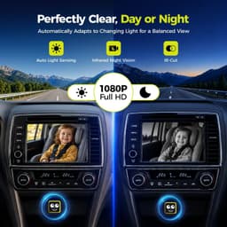 Video In-Dash Units w/GPS 1080P Baby Car Camera & Wireless CarPlay Adapter IR Ni gallery image 3