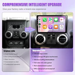 Video In-Dash Units w/GPS 2007 10.2 inch Car Radio Replacement Jeep Wrangler JK gallery image 2