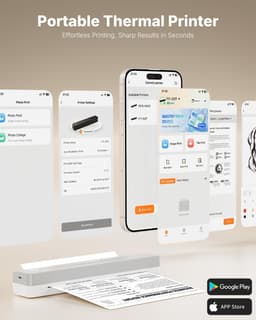 Printers Thermal Portable Printer Travel Gray Portable Bluetooth Thermal Printer gallery image 2