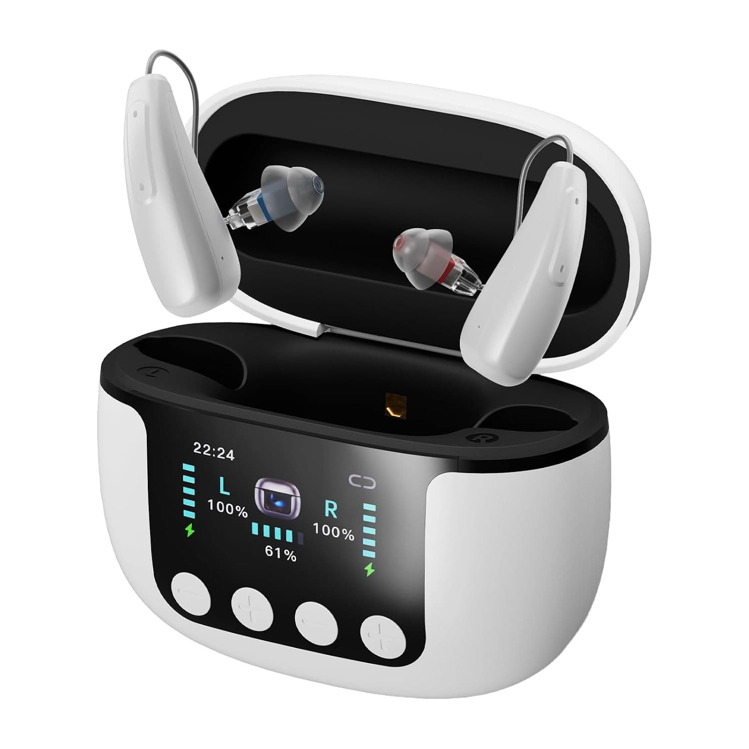 Hearing Aids White TE102 Digital Smart Control RIC Hearing Aid Seniors Kit Ready