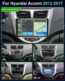 Android 13 Car Stereo Wireless CarPlay Android Auto Hyundai Accent 2012-2017 GPS gallery image 2