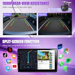 Android 13 Car Stereo Wireless CarPlay Android Auto Dodge Cam 2013-2018 GPS Kit gallery image 3