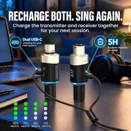 Microphones & Wireless Systems Wireless XLR Microphone System 5.8GHz Transmitter gallery image 4