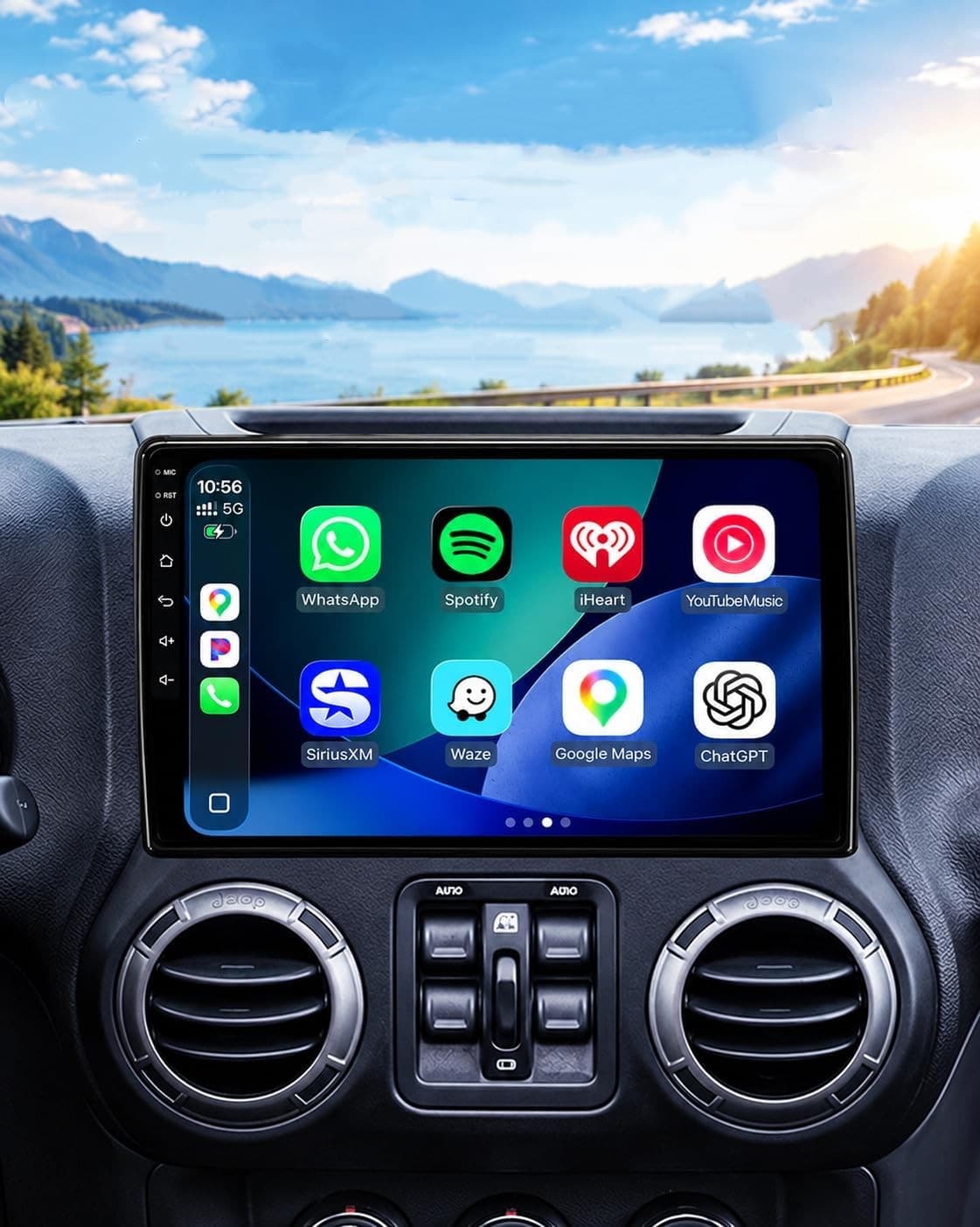 Android 13 Car Stereo Wireless CarPlay Android Auto Jeep Wrangler JK Dodge Ram
