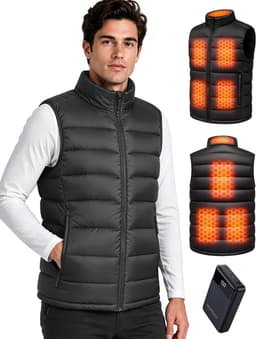 Modern Coats, Jackets & Vests Black Graphene Heated Puffer Vest Men 16000mAh 7.4 gallery image 1