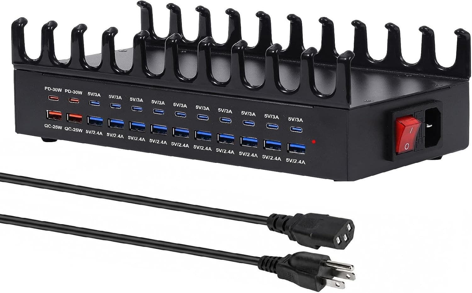 DM-380 Chargers & Cradles black 24 Port Charging Station Multiple Devices 420W