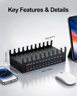DM-380 Chargers & Cradles black 24 Port Charging Station Multiple Devices 420W gallery image 4