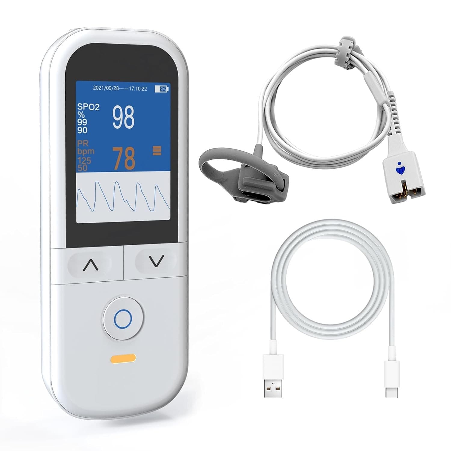 Pulse Oximeters White Pulse Oximeter Baby & Kids Overnight Rechargeable Handheld