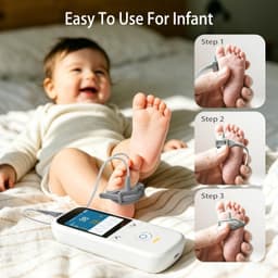 Pulse Oximeters White Pulse Oximeter Baby & Kids Overnight Rechargeable Handheld gallery image 7