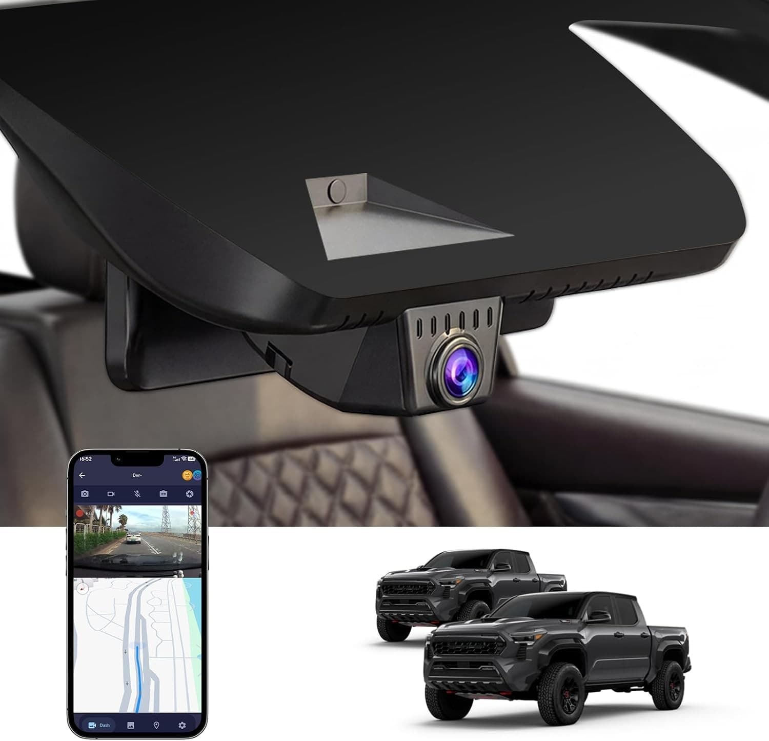 Other Car Video black 2024 4K Dash Cam Toyota Tacoma 2024 2026 | OEM Style Front