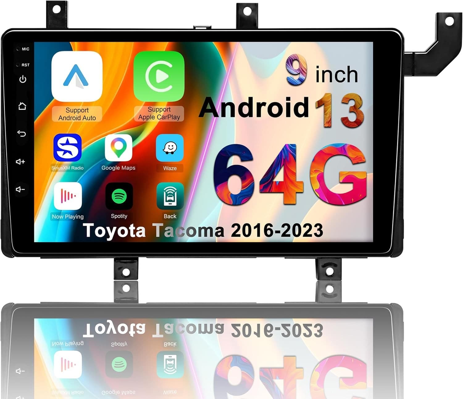 10.2in Android 13 Car Stereo Wireless CarPlay Android Auto Toyota Tacoma GPS Kit