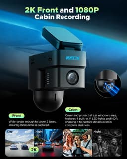4G LTE Dash Cam with live Streaming,2K+1080P Front and Inside | Car Security Cam gallery image 2