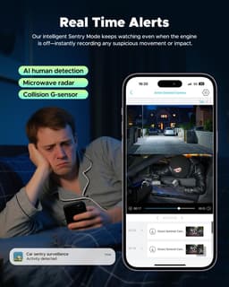 4G LTE Dash Cam with live Streaming,2K+1080P Front and Inside | Car Security Cam gallery image 7