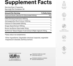Dietary Supplements DIM Supplement Men 400mg DIM+ Ashwagandha | DIM Complex Calc gallery image 4