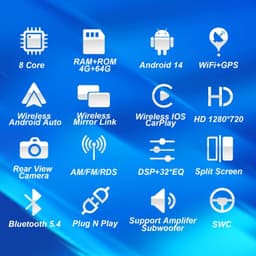 10.1in Android 13 Car Stereo Wireless CarPlay Android Auto Toyota Tacoma GPS Kit gallery image 7